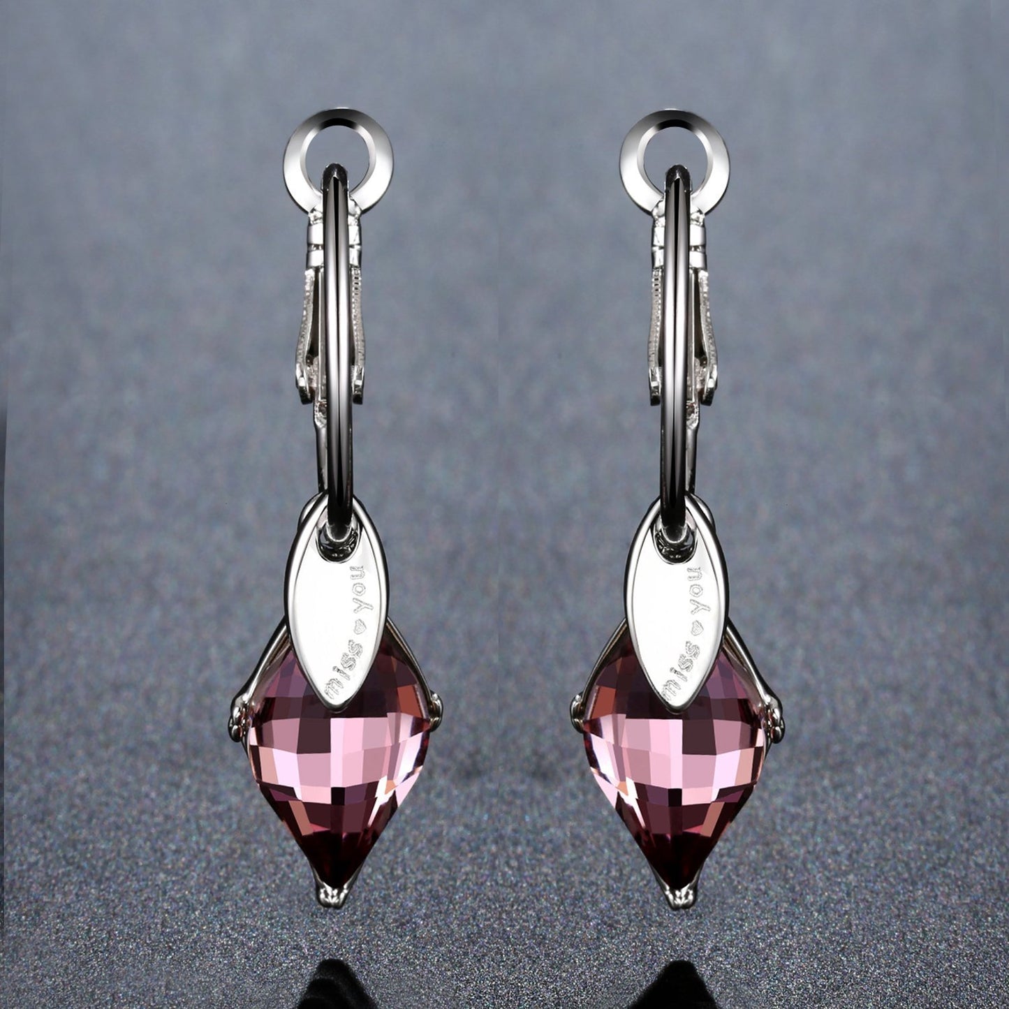 khaista purple austrian crystal drop earrings kpe0351 image 4