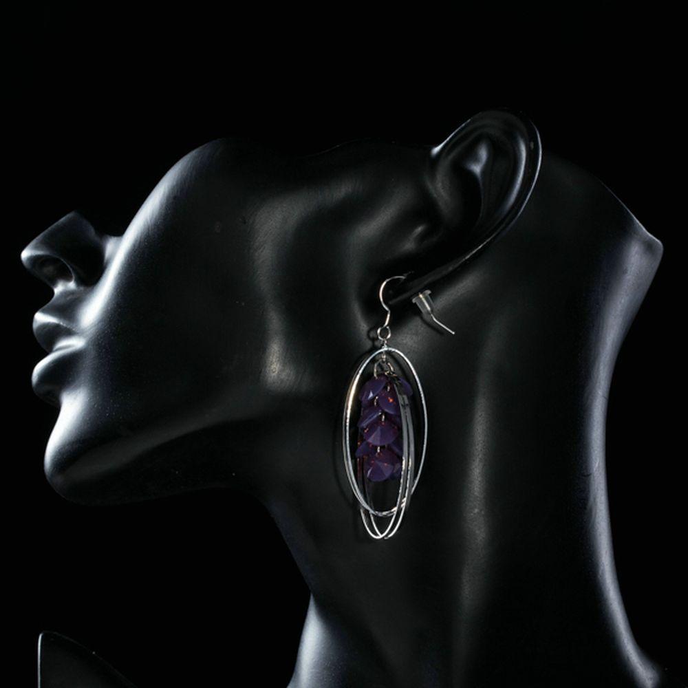 khaista purple crystal dangle drop earring mje0162 image 4
