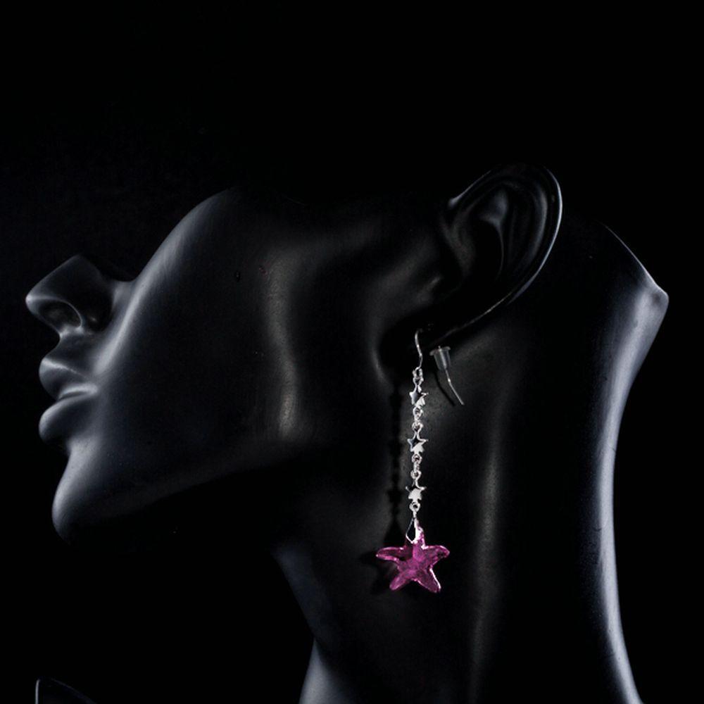 khaista purple crystal star drop earrings mje0254 image 4