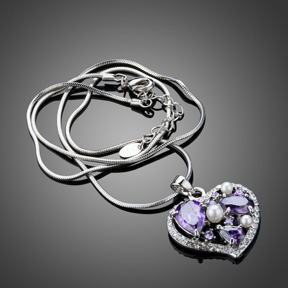 khaista purple heart pendant necklace kpn0158 image 4