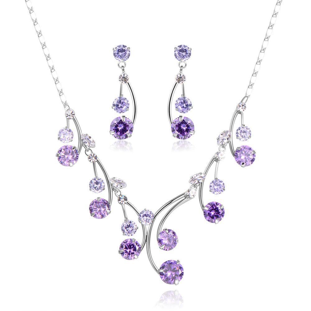 khaista purple jewellery set for engagement wedding day image 5