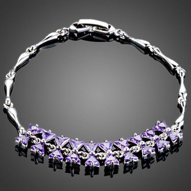 Purple Link Chain Bowknot Bracelet - KHAISTA Fashion Jewellery