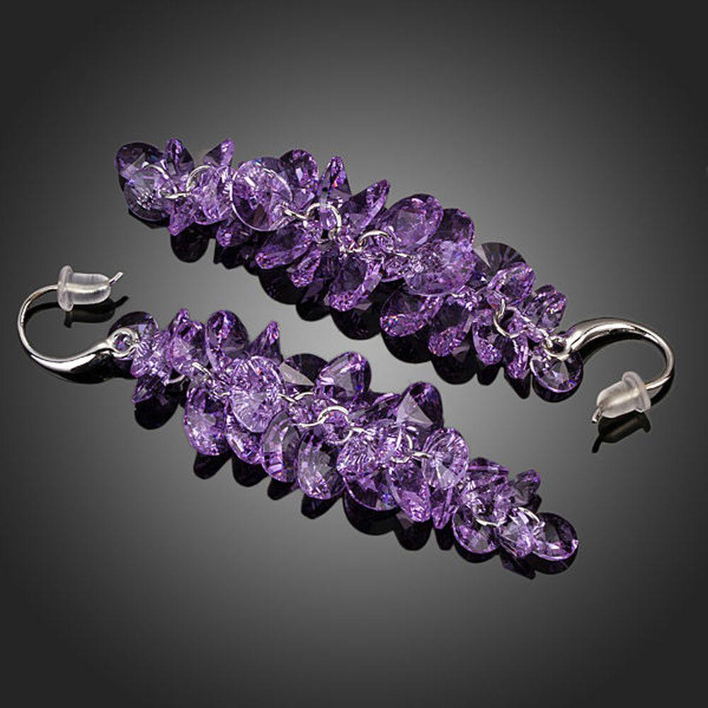 khaista purple stellux austrian drop earrings kpe0097 image 4