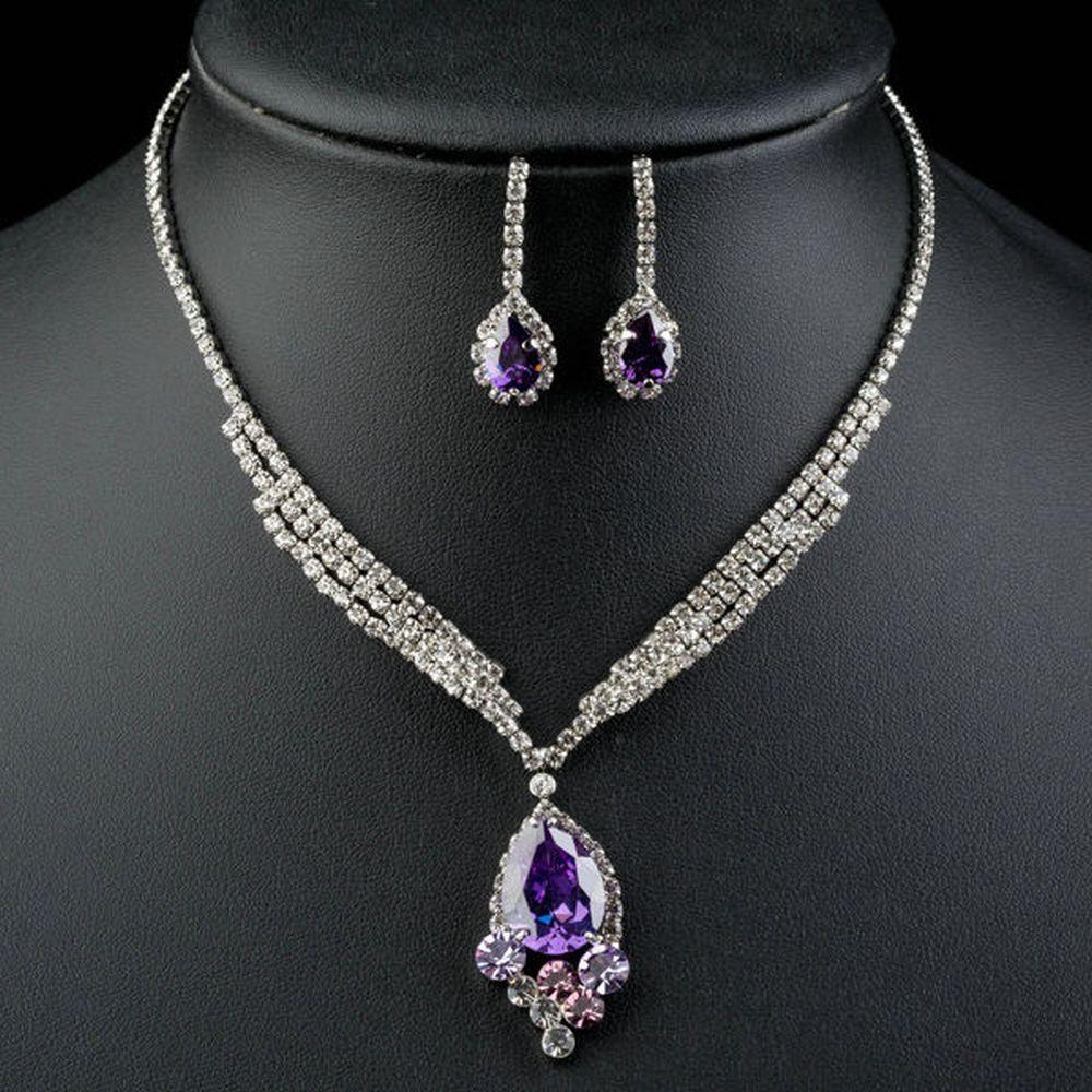 khaista purple water drop party wear jewelry set mjg0164 image 4