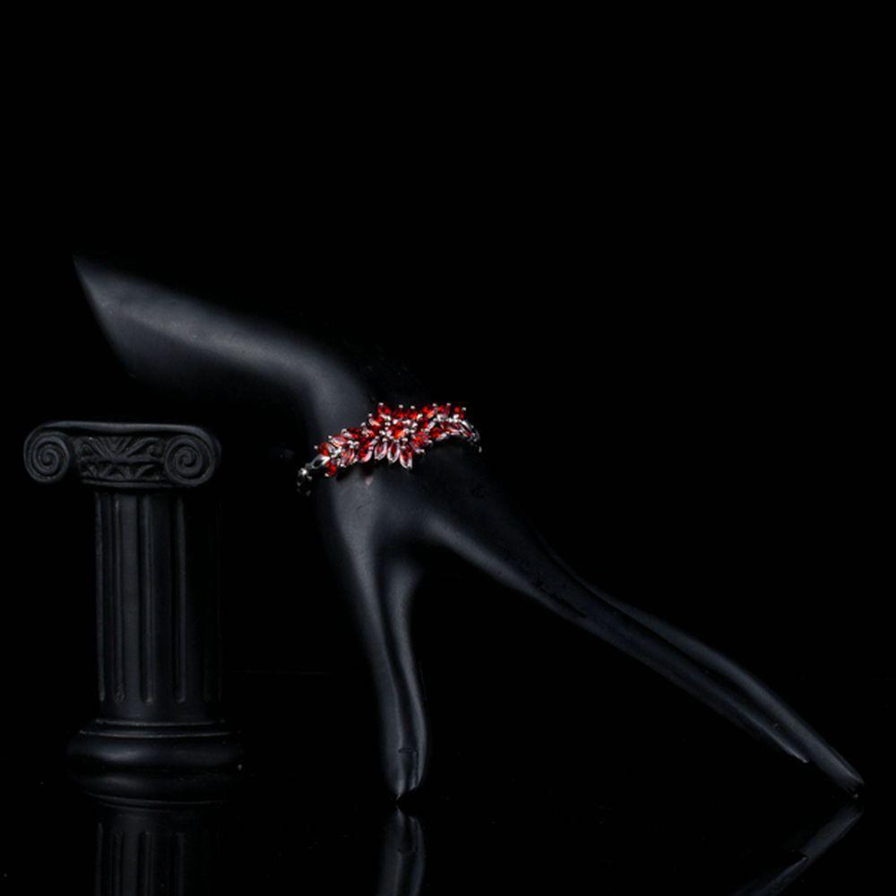 khaista red cubic zirconia chain link bracelet mbr0078 image 4