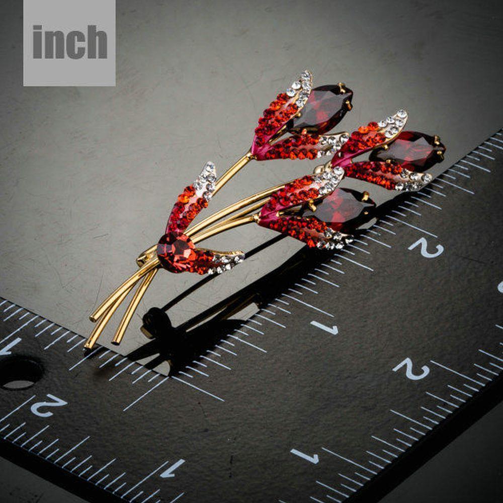 khaista red scion crystal brooch pin kbt0031 image 3