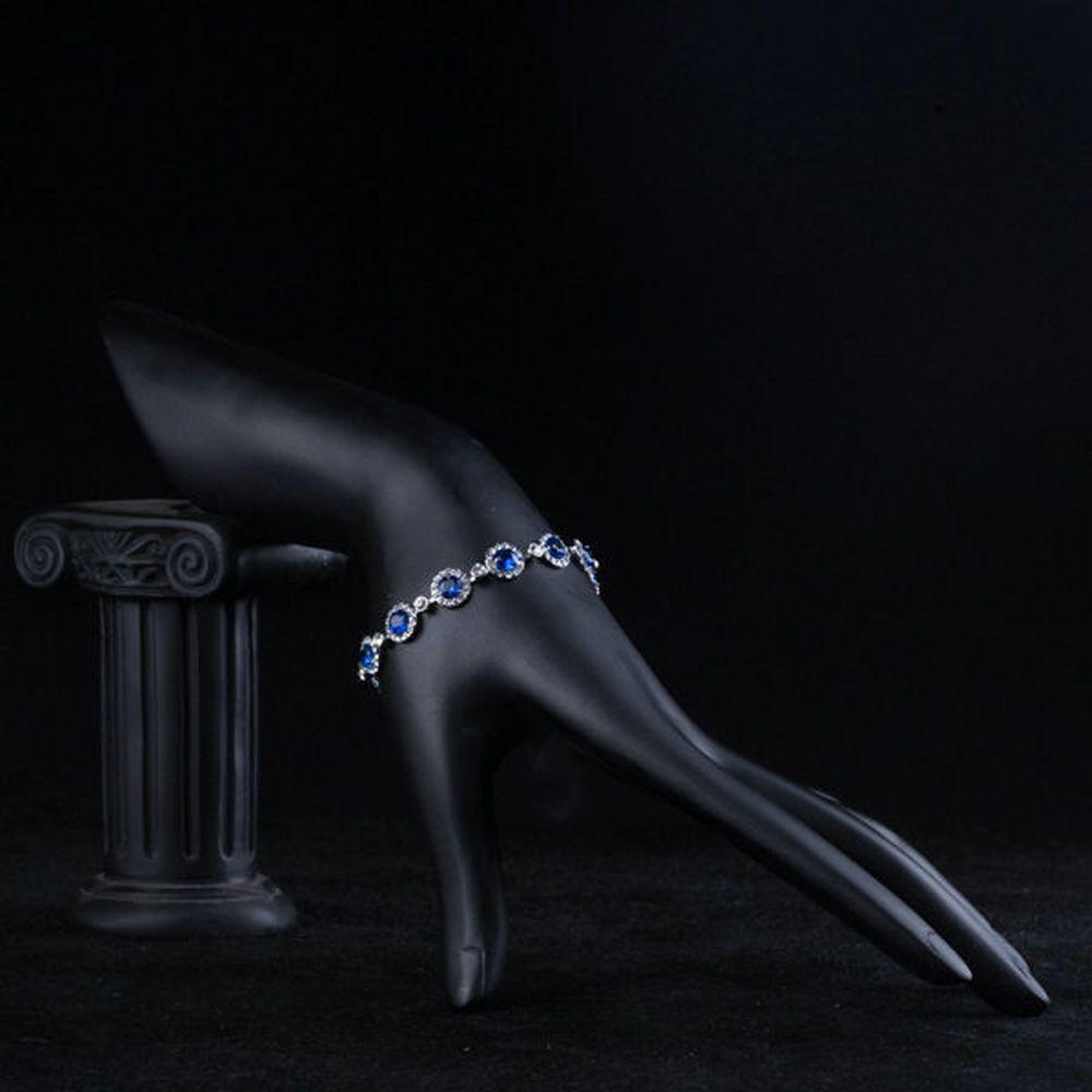 khaista round blue cz stone bracelet mb0045 image 4