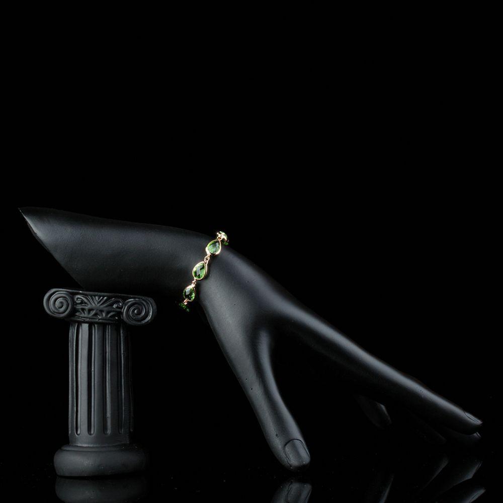 khaista royal green pear design chain bracelet kb0158 image 4