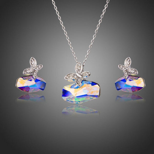 Khaista sitting butterfly crystal casual jewellery set