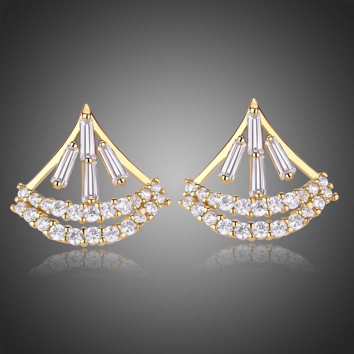 khaista sparkling cubic zircon stud earrings kpe0318 image 4