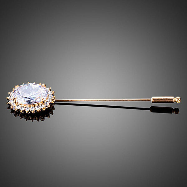 Khaista sun design crystal fashion brooch on white background