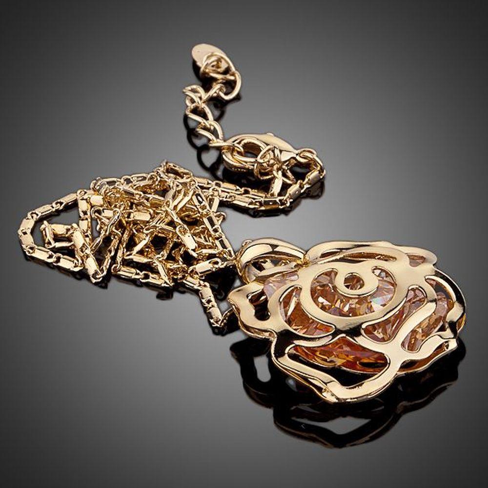 khaista water drop cubic zircon paved necklace kpn0053 image 4