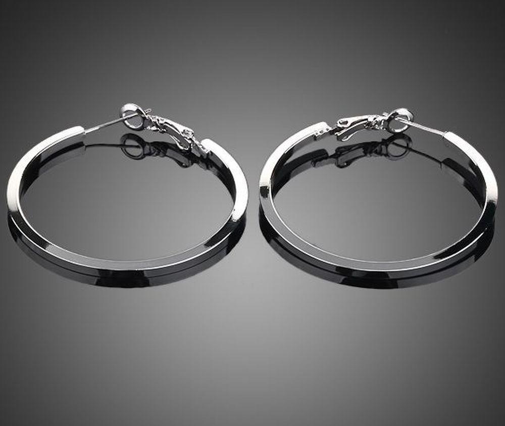khaista white gold classic hoop earrings kpe0023 image 4