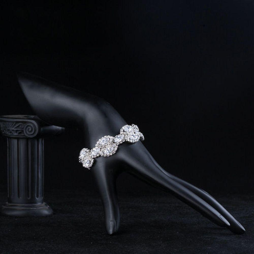 khaista white gold plated cubic zirconia tennis bracelet mb0047 image 4