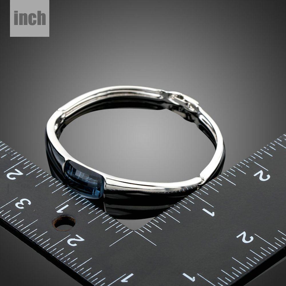 khaista white gold plated geometric crystal bangle kb0089 image 4