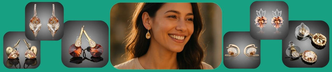 Champagne Earrings for Women: A Luminous Frame of Golden Sophistication - KHAISTA