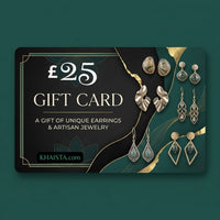 Close up of crystal stones on Gift Card