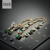 Green CZ necklace detail view by Khaista