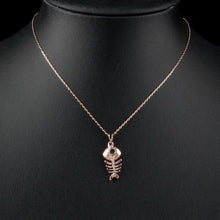 Load image into Gallery viewer, Fish Bone Crystal Necklace KPN0117
