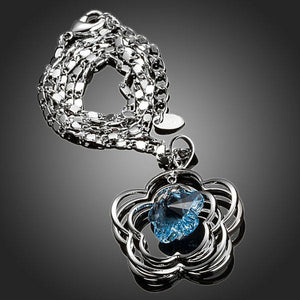 Light Blue Flower Necklace KPN0145