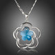 Light Blue Crystal Flower Necklace