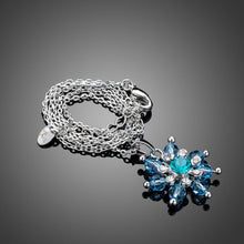 Load image into Gallery viewer, Blue Flower Necklace KPN0167
