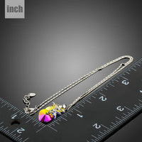 Pendant detail on KHAISTA crystal heart pendant necklace