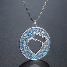 Load image into Gallery viewer, Light Blue Crown Love Heart Necklace KPN0272

