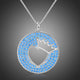 Light Blue Crown and Heart Necklace