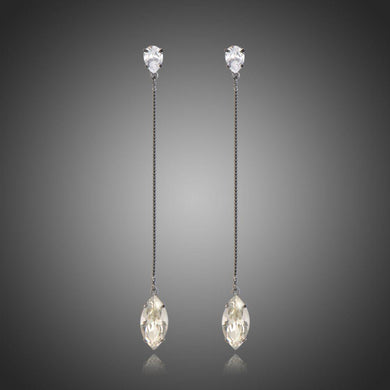 AAA Cubic Zirconia Marquise Shape Dangle Earrings -KFJE0403 - KHAISTA1