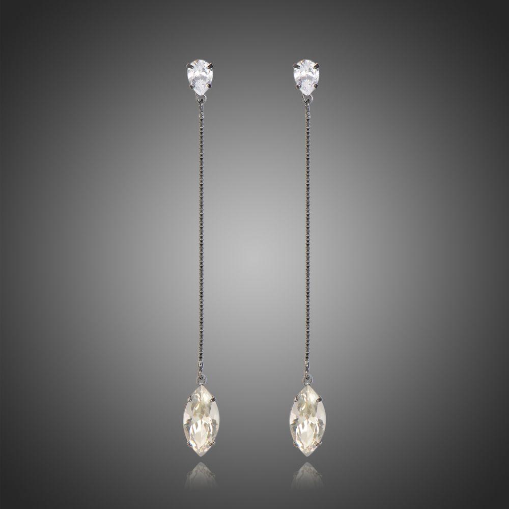 AAA Cubic Zirconia Marquise Shape Dangle Earrings -KFJE0403 - KHAISTA1