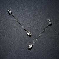 AAA CZ marquise dangle earrings detail view by KHAISTA
