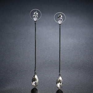 AAA Cubic Zirconia Marquise Shape Dangle Earrings -KFJE0403 - KHAISTA2
