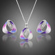 Acrylic Art Painted Stud Earrings and Pendant Necklace Set
