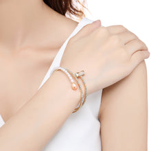 Load image into Gallery viewer, Adjustable Bangle - Champagne Pearl Bracelet KHAISTA
