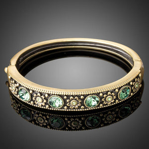 Ancient Classic Rhinestone Round Bangle -KBQ0098 - KHAISTA Fashion Jewelry