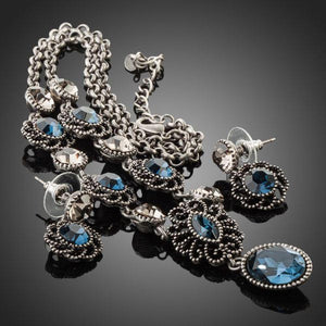 Ancient Dark Blue Jewelry Set - KHAISTA Fashion Jewellery