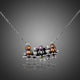 Ancient Sitting Birds Crystal Necklace