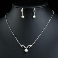 Close-up of pearl on Khaista angel wings set