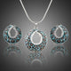 Animal Print Crystal Clip Earrings and Pendant Necklace Set