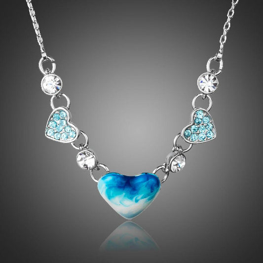 khaista artistic blue heart necklace kpn0164 image 1