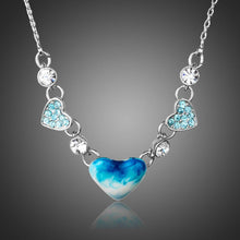 Load image into Gallery viewer, Artistic Blue Heart Necklace KPN0164 - KHAISTA Fashion Jewellery
