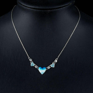 Artistic Blue Heart Necklace KPN0164 - KHAISTA Fashion Jewellery