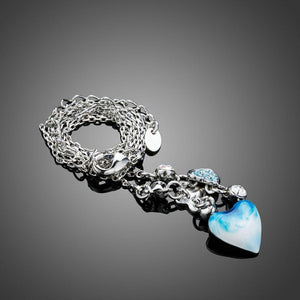 Artistic Blue Heart Necklace KPN0164 - KHAISTA Fashion Jewellery