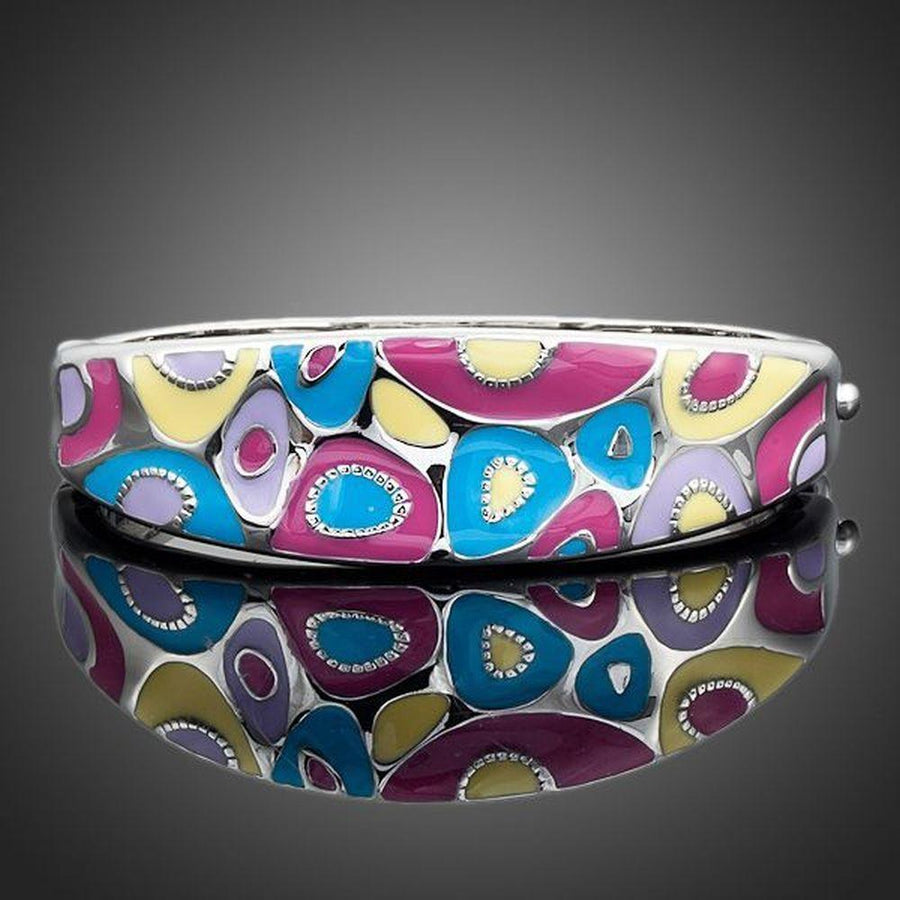 KHAISTA artistic canvas crystal bangle on white background