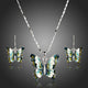 Flying Butterfly Crystal Pendant Necklace and Drop Earrings Set