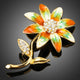Artistic Gold Flower Brooch Pin