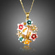 Artistic Multicolour Flower Crystal Necklace
