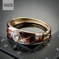 artistic oval crystal bangle detail view by KHAISTA