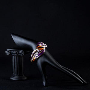 Artistic Purple and Caramel Shade Bangle - KHAISTA Fashion Jewellery